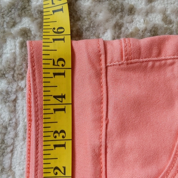 Royalty Double Button Ankle Cropped Pants 8 Orange Peach - Picture 13 of 16